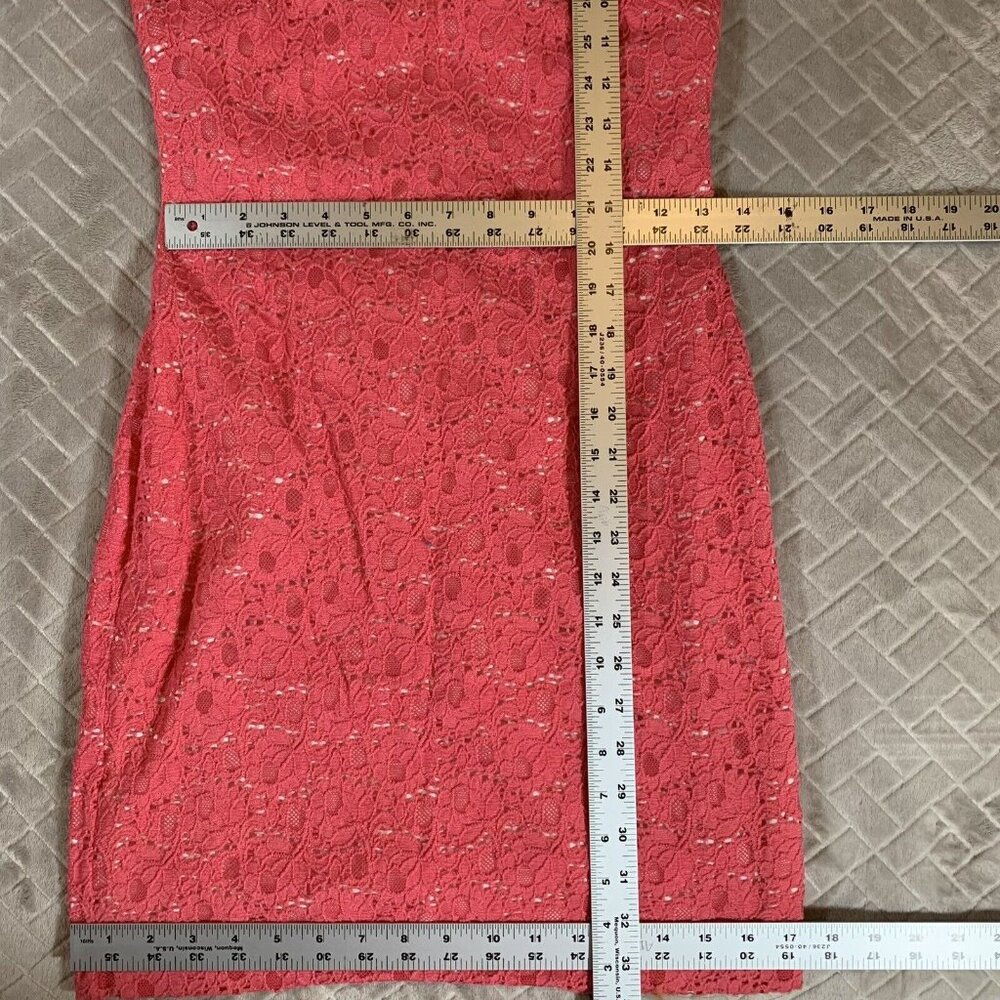 Marc New York Womens 4 Sheath Dress Coral Pink Short Mini Lace Lined Office - Picture 8 of 12